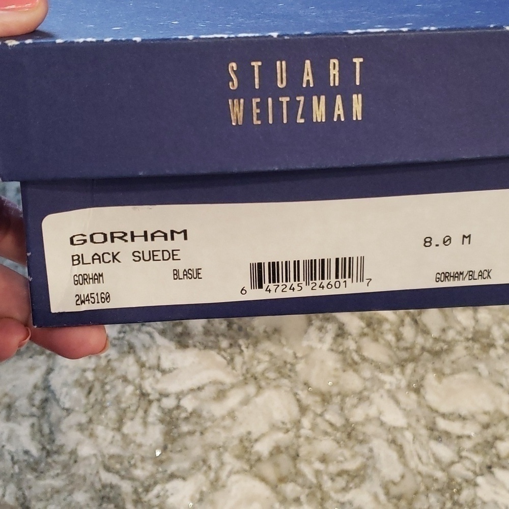Stuart Weitzman Gorham Black suede small heel pump - Picture 10 of 12